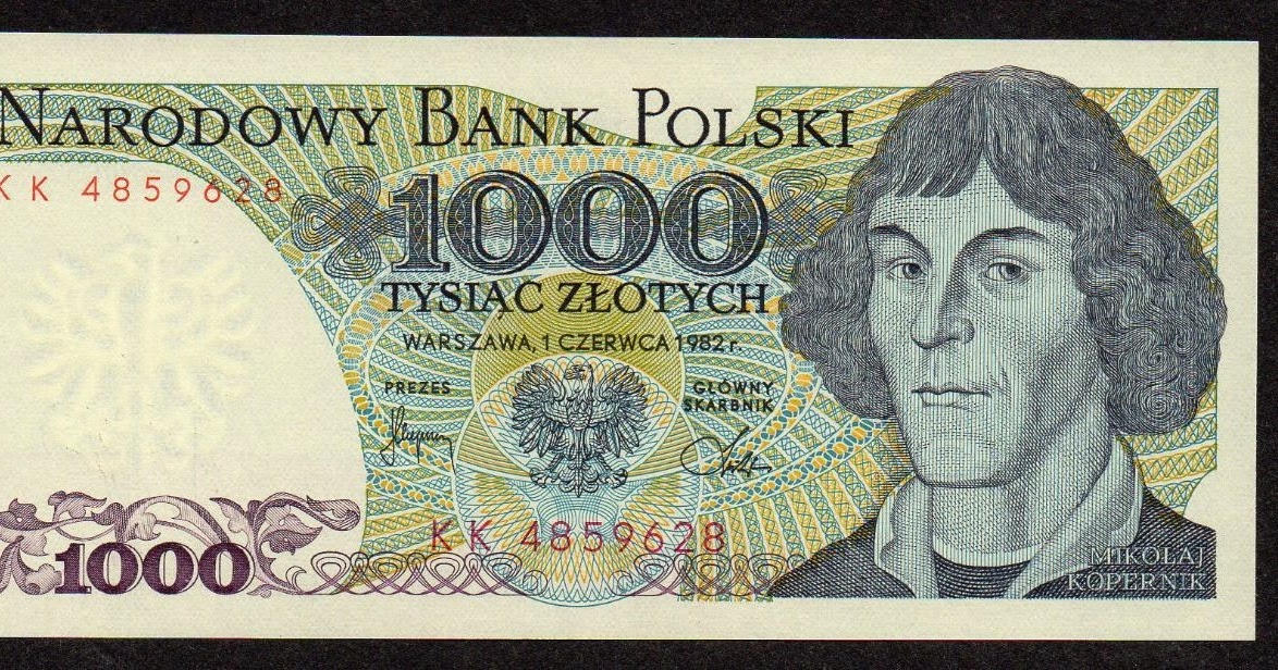 Poland 1000 Zloty banknote 1982 Nicolaus CopernicusWorld