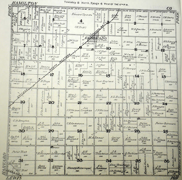 Sutton Nebraska Museum 1908 Plat Map of Eldorado Township, Clay County