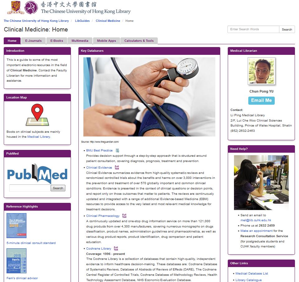 Li Ping Medical Library CUHK New Library Guides On Medical Subjects