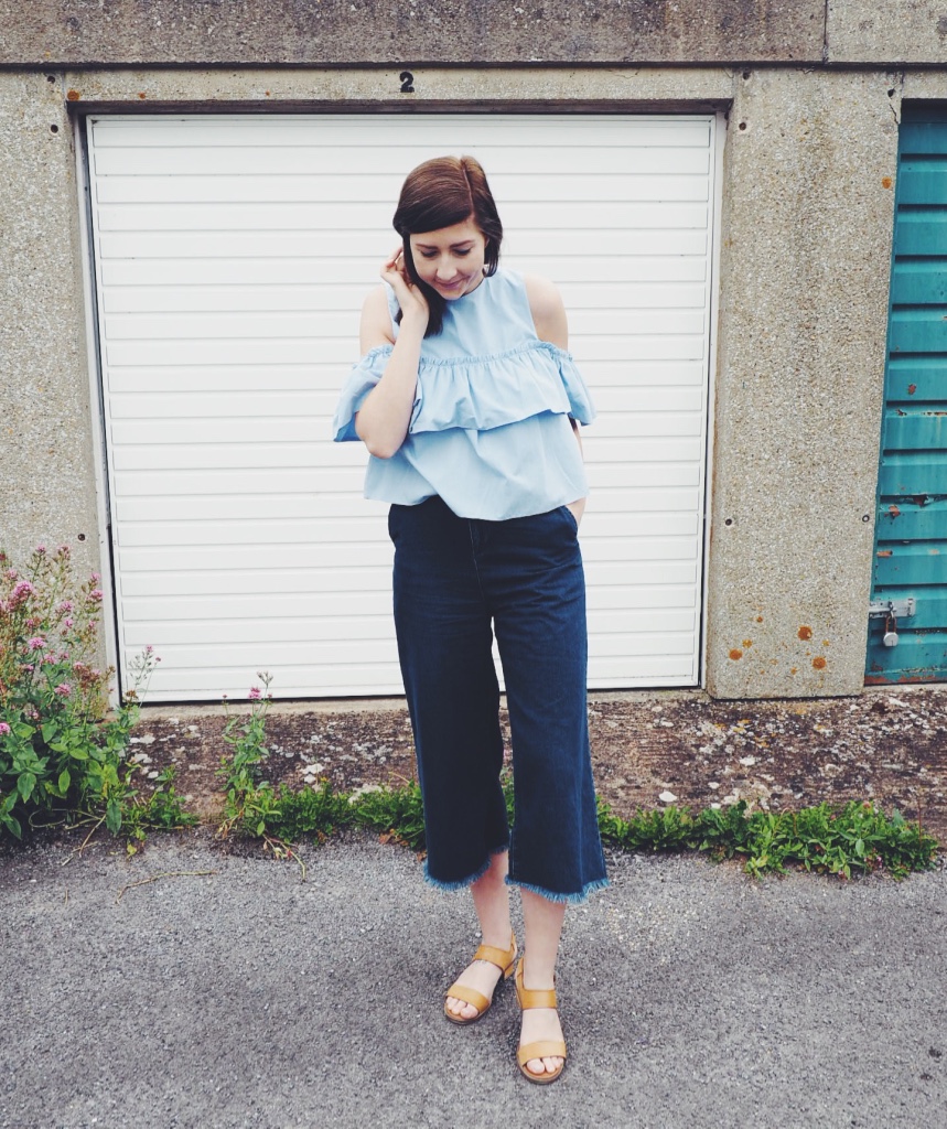 fbloggers, fashionbloggers, fashionpost, wiw, whatimwearing, asseenonme, zara, zarafrilltop, topshopculottes, denimculottes, primarksandals, ootd, outfitoftheday, lotd, lookoftheday