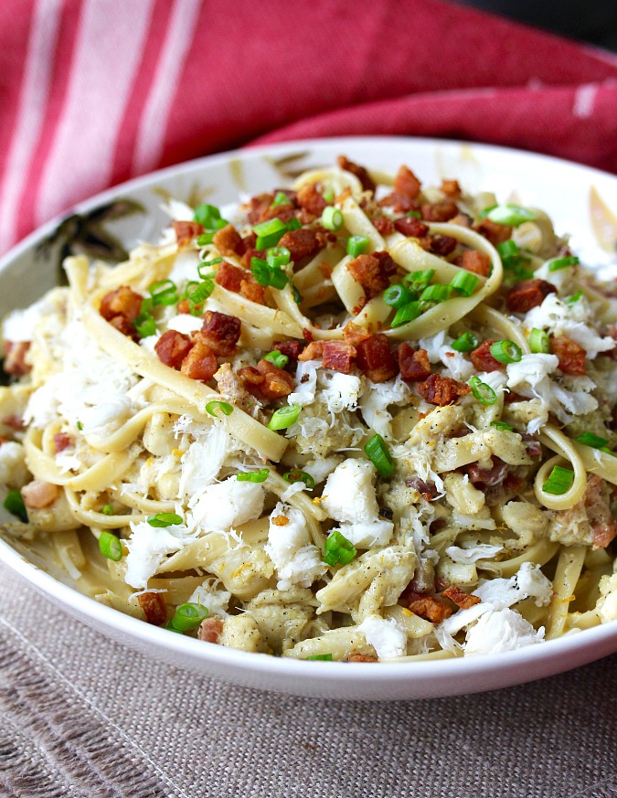Fettuccine with Crab and Pancetta Karen's Kitchen Stories