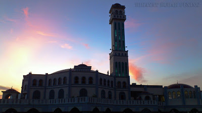 masjid terapung penang, awan merah, 