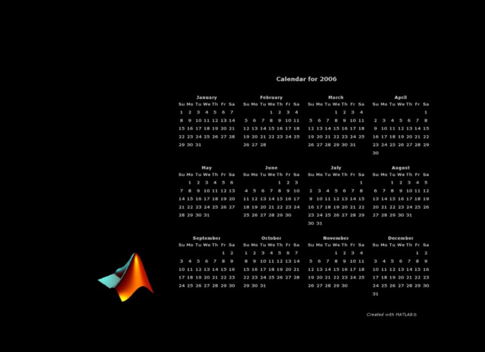 Calendar Wallpaper   File Exchange   MATLAB Central