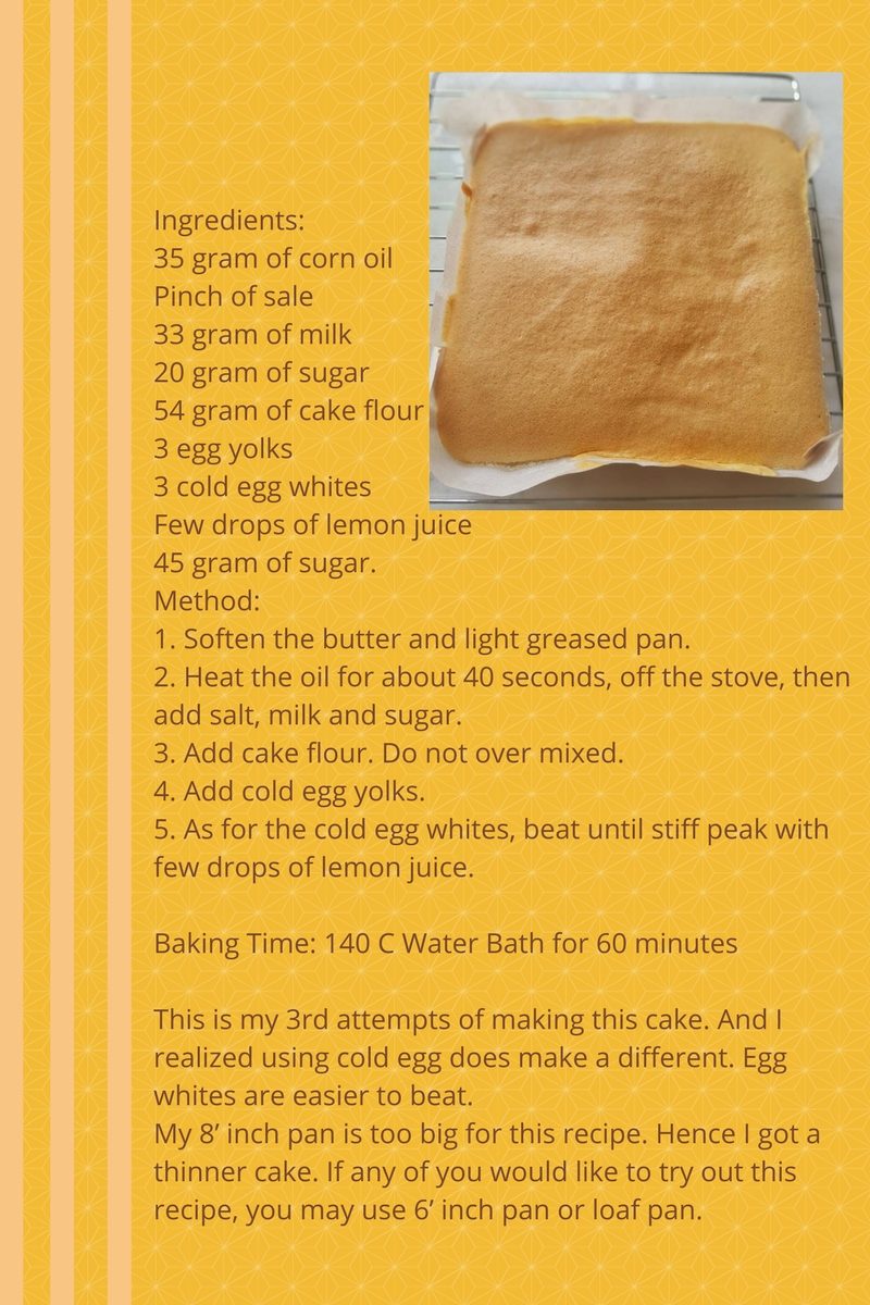 PEG'S ORIGINAL CAKE ( 3 EGGS RECIPE) 原味蛋糕 （原味古早味蛋糕）