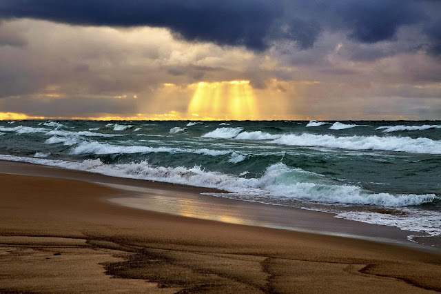 Amazing Heaven Light over National Lake superior at National Lakeshore Photography