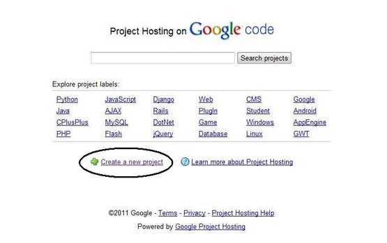 Google hosting. Google code. Google code search.