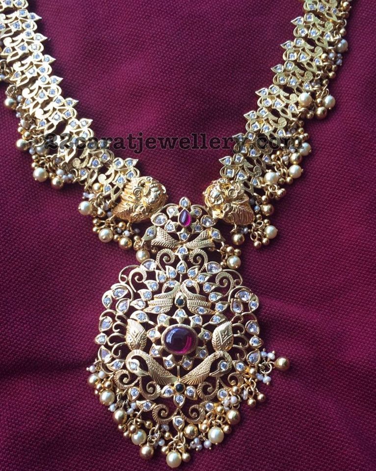92.5 Silver Necklaces in Pachi Work - Jewellery Designs