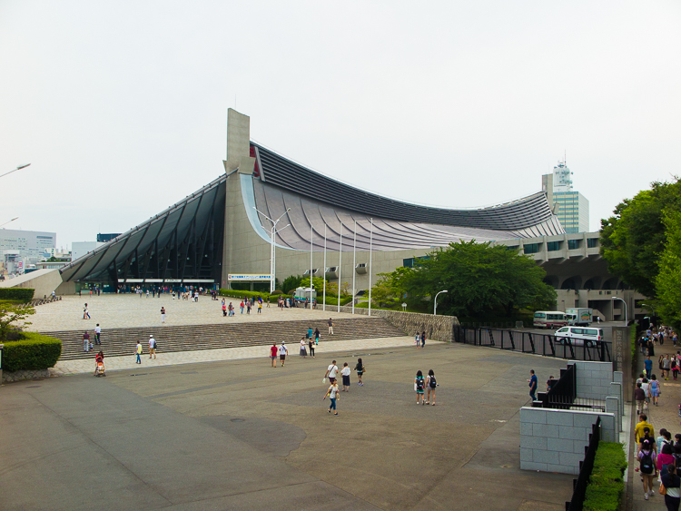 Yoyogi National Stadium Gymnasium No.1 viewed from the south, Tokyo, Japan.