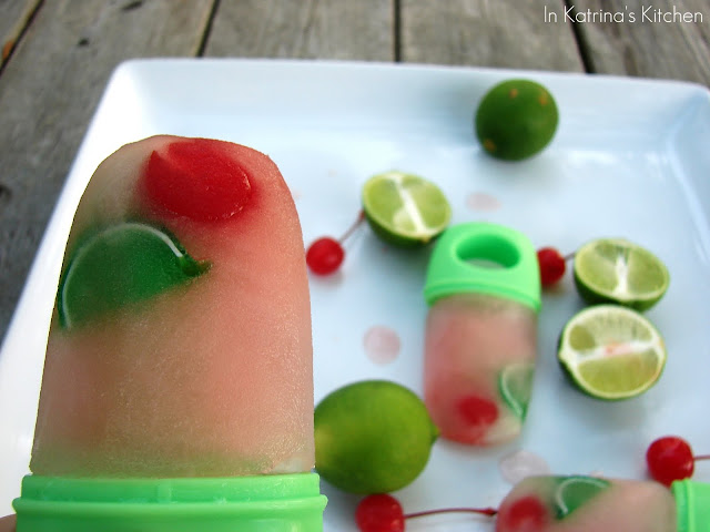 Cherry Lime Popsicles Kid-Friendly #recipe from @KatrinasKitchen