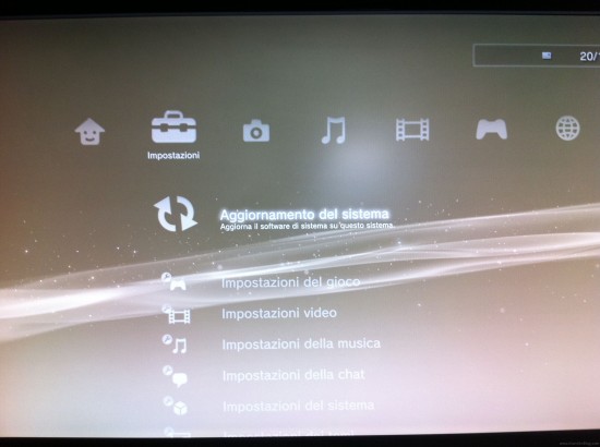 AGGIORNAMENTO PS3 SU CHIAVETTA SCARICA