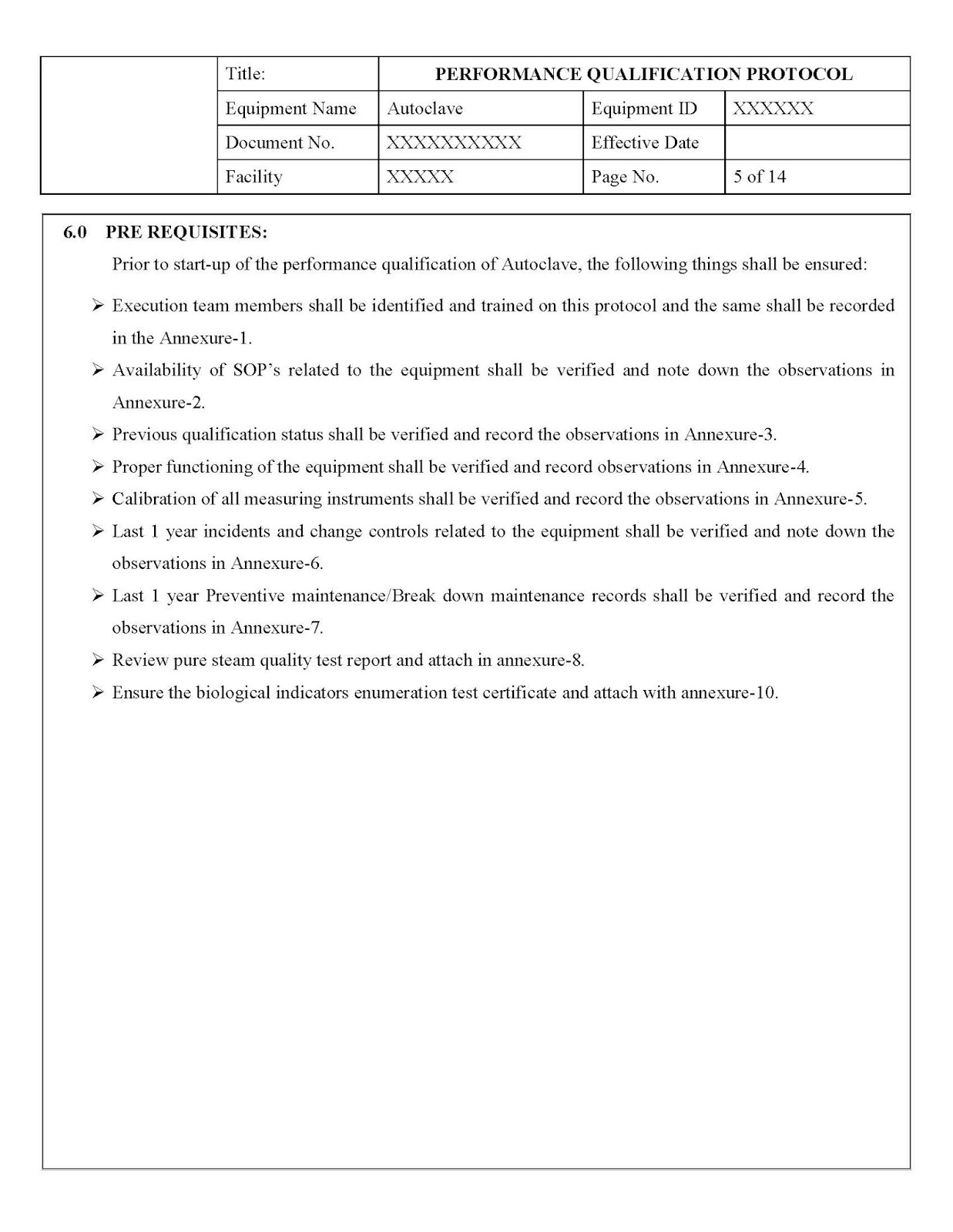 VALIDATION GUIDELINE Autoclave PQ protocol