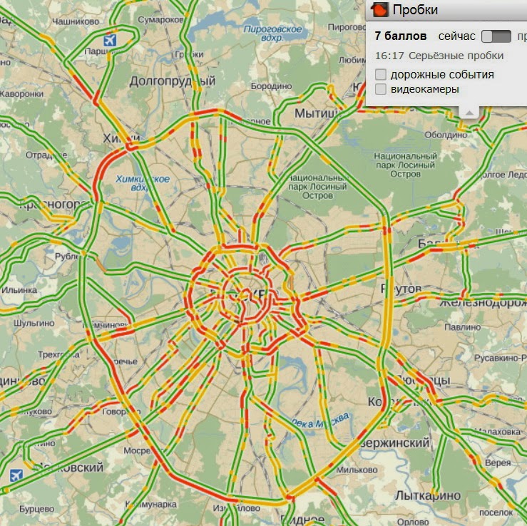 Пробки на дмитровском шоссе в сторону москвы сейчас карта