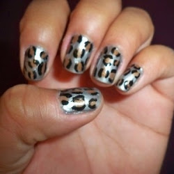 leopard nail animal nails designs manicure beauty polish acrylic silver prints short summer