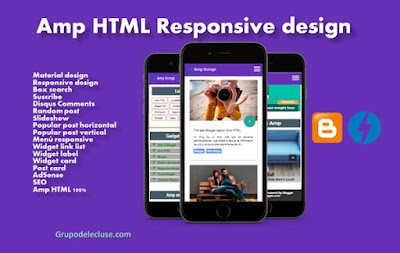 HTML Amp Blogger Template - Free Template AMP Dompi