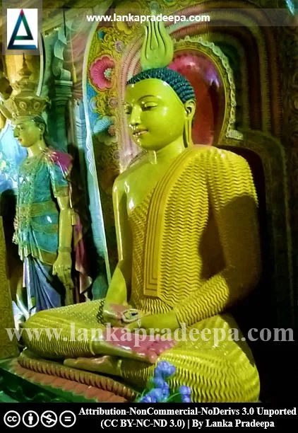 A Buddha statue in the cave temple, Meddepola Viharaya