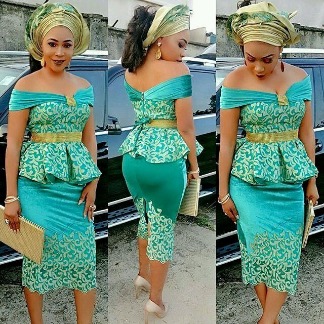 Latest Ankara Styles For Lace Peplum Top And Skirt Peplum Top And