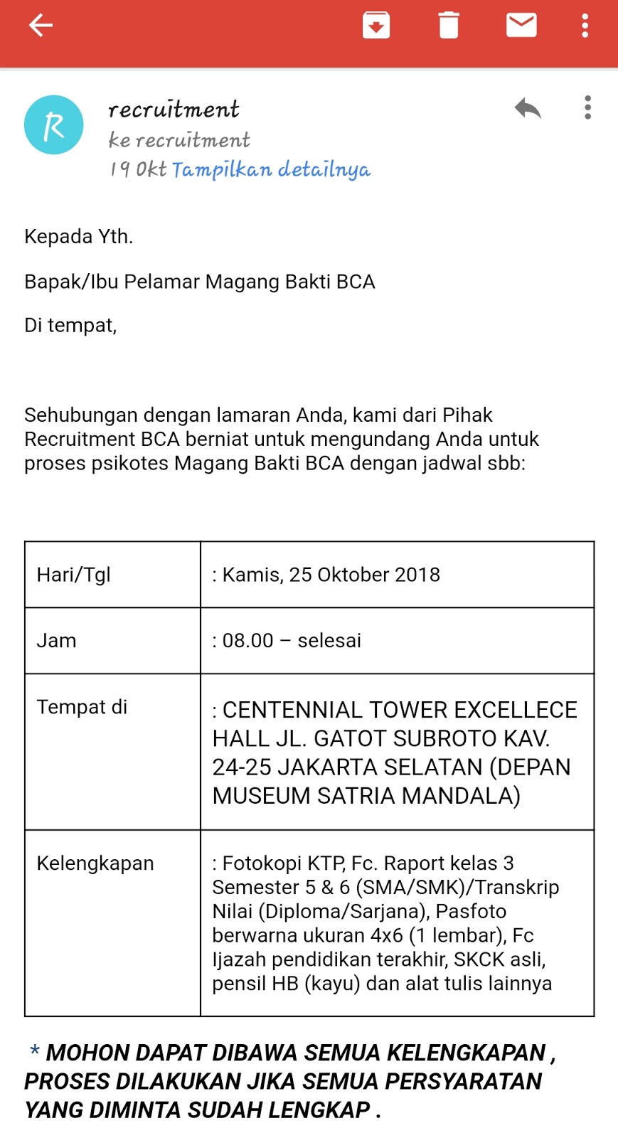 Pengalaman Seleksi Magang Bakti BCA 🖤