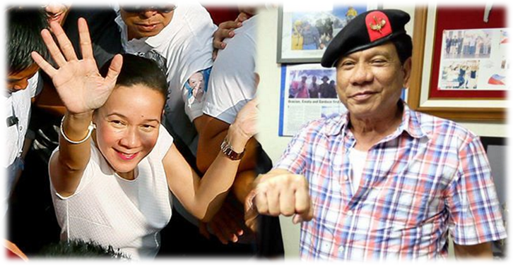 Mayor Rodrigo Duterte and Sen. Grace Poe are statistically tied at the top spot in latest Pulse Asia poll