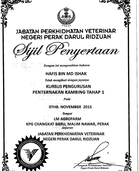 sijil jabatan veterinar