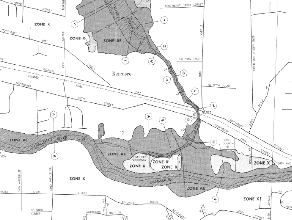 National Flood Insurance Program (NFIP) Maps for Swamp Creek in Kenmore