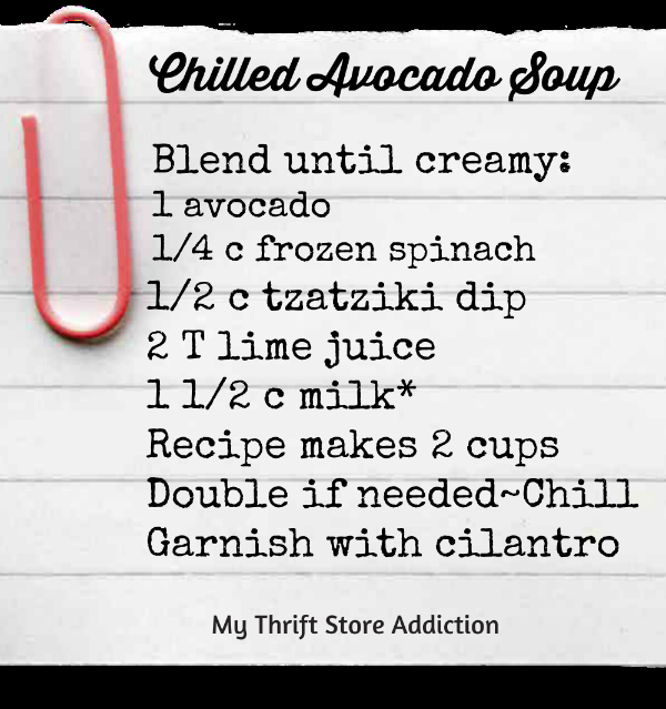 Creamy chilled avocado soup