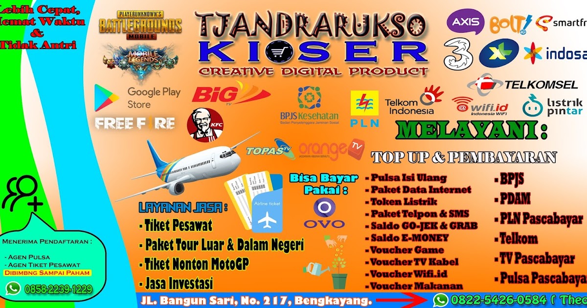 Spanduk Jual Voucher Wifi contoh banner keren