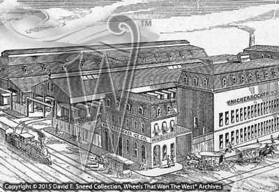 This historic cut shows a portion of the Philadelphia workshops of the Knickerbocker Ice Company.