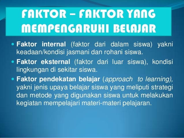 Faktor Faktor Yang Mempengaruhi Hasil Belajar