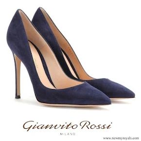 Queen Rania wore Gianvito Rossi Blue Suede Pumps