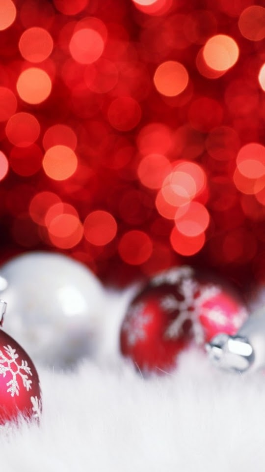 Red Christmas Balls Bokeh  Galaxy Note HD Wallpaper