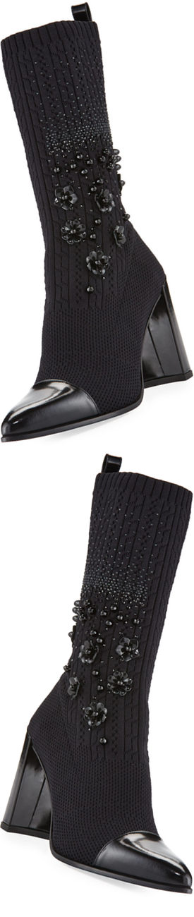 Stuart Weitzman Sockhop Knit Glove Mid-Calf Boot