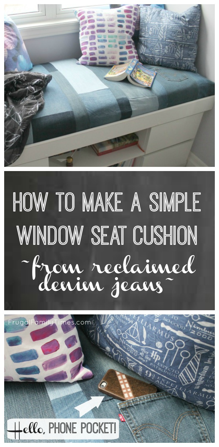 How to Make a Simple DIY Window Seat Cushion from Reclaimed Denim