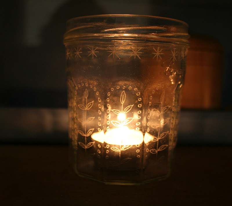 Jam jar tea lights