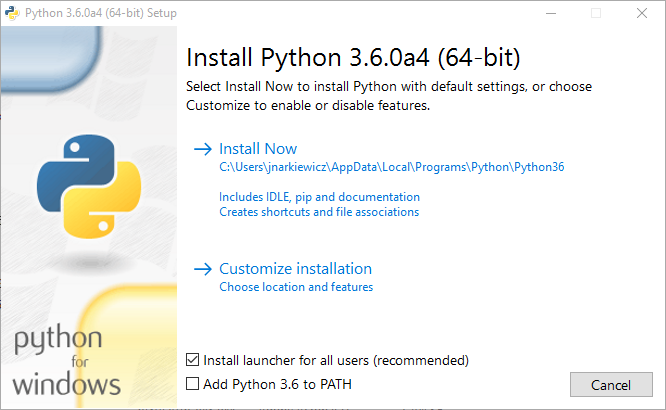 Jan David Narkiewicz (Developer): Python: Installing on Windows