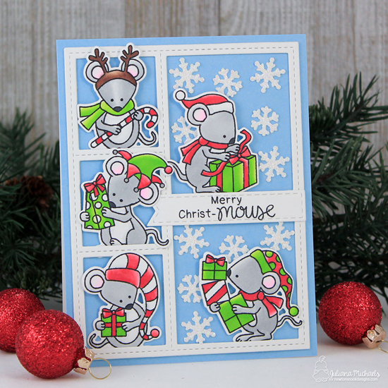 Christmas Mice Card by Juliana Michaels | Naughty or Mice Stamp Set by Newton's Nook Designs #newtonsnook #handmade