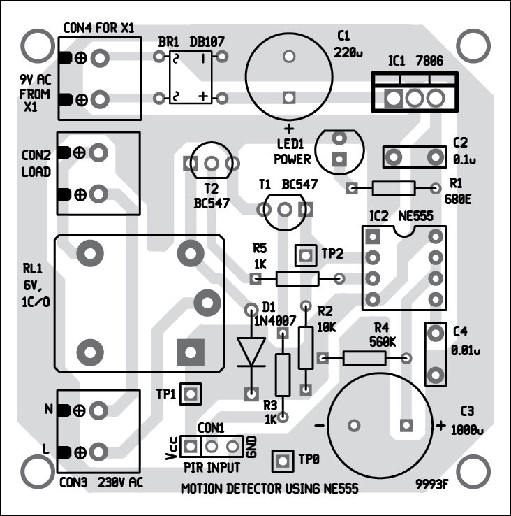 Simple Motion Detector Using NE555 Timer Circuit Electronic Circuits