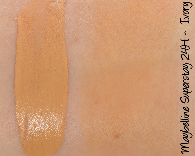 Maybelline Superstay 24H foundation Ivory swatches & review