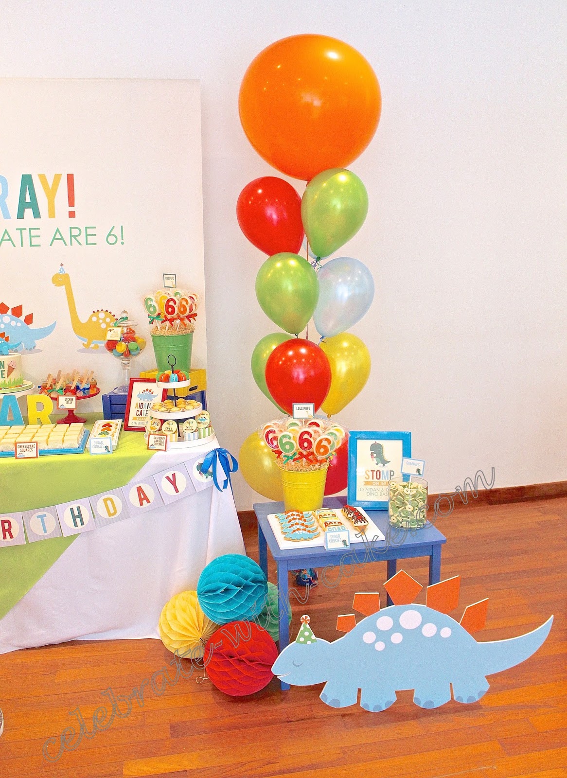 Cute Dinosaur Themed Dessert Table (click post for more pictures)