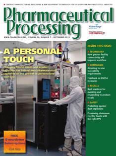 Pharmaceutical Processing 2015-07 - September 2015 | ISSN 1049-9156 | TRUE PDF | Mensile | Professionisti | Farmacia | Tecnologia | Ricerca | Distribuzione
Pharmaceutical Processing is the only pharmaceutical publication focused on delivering practical application information with comprehensive updates on trends, techniques, services, and new technologies that are available in the industry. Spanning from development through the commercial manufacturing process, our editorial delivery assists 25,000 industry professionals in their day-to-day job functions, and in-turn, helps their companies bring new drugs to market faster, with greater efficiency and the highest quality.