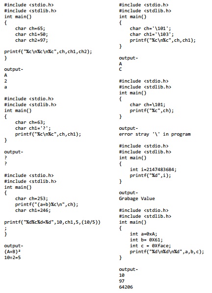 C BASIC PROGRAM QUESTON WITH ANSWER - Computer Related Information
