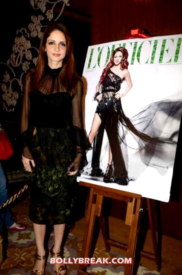 Sussanne Roshan in black dress at  L'Officiel India's magazine cover launch - (5) - Sussanne Roshan at her L'Officiel India's magazine cover launch