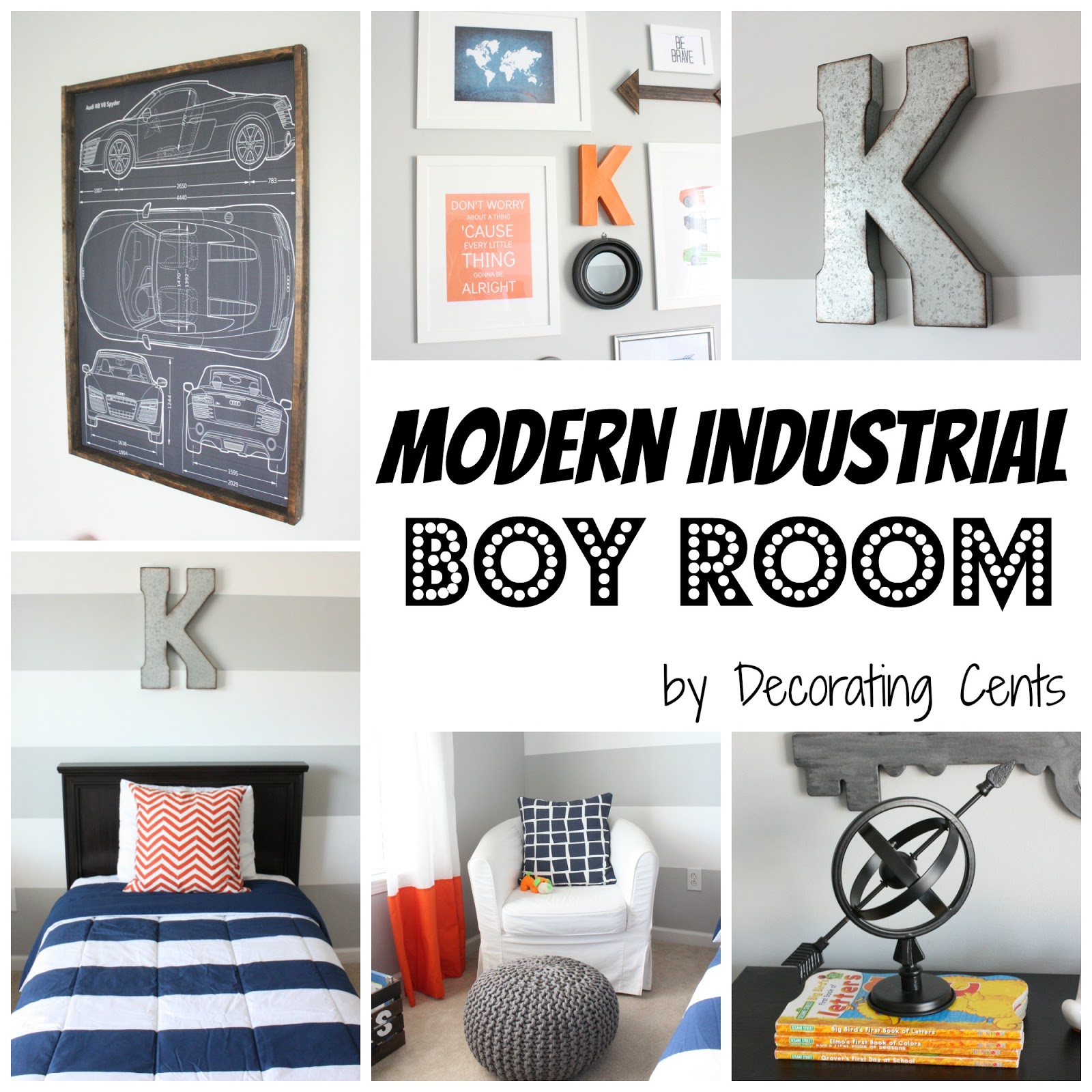Modern Industrial Boy Room Reveal