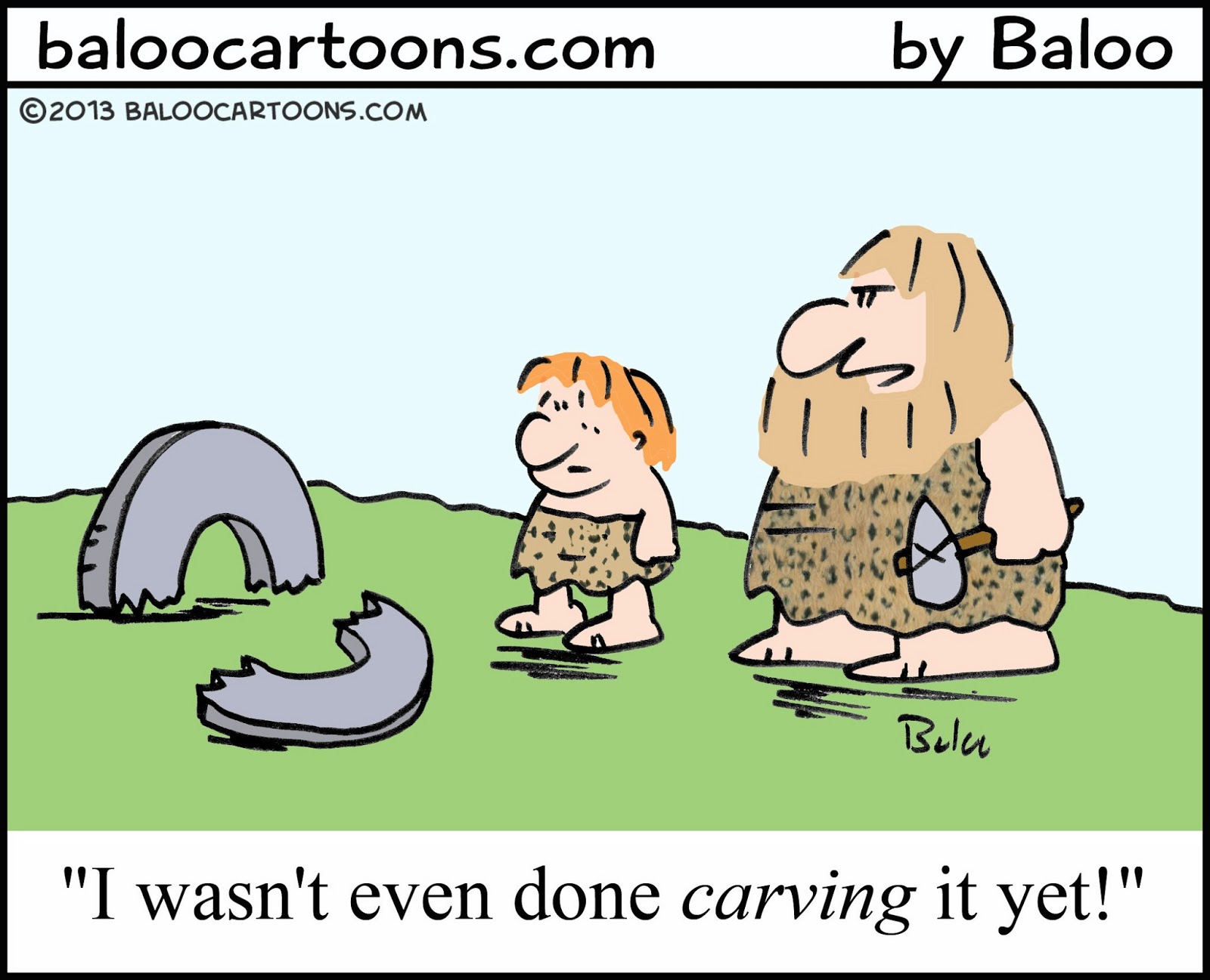 Baloo's nonpolitical cartoon blog Caveman/Wheel cartoon