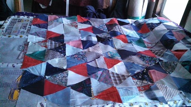 Clothing memory quilt - triangles with sashing