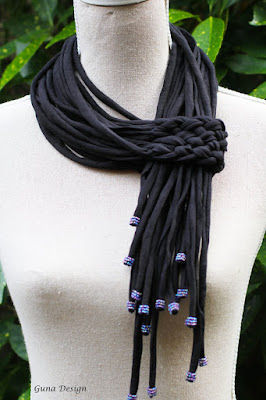gunadesign guna andersone black scarf fringes