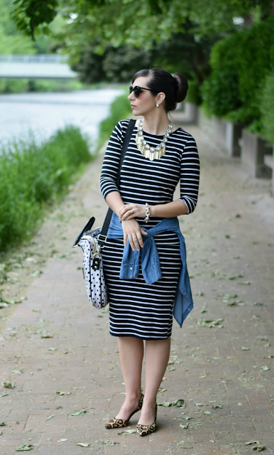 Striped Bodycon for Work to Date outfit