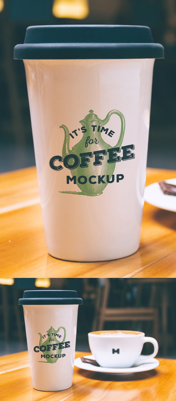 Realistic PSD Mockup of Coffee Cup Logo Design | Freebies PSD