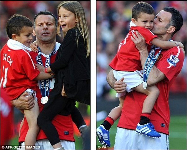 Record-breaking Ryan Giggs leads celebrations with his family as ...