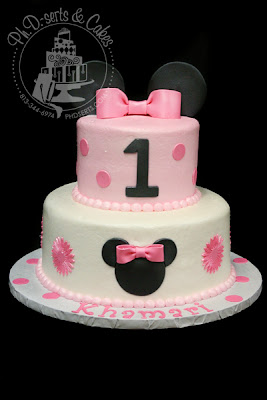 minnie mouse first birthday cake buttercream pink