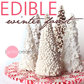 Beautiful! How to make an edible holiday candy forest. | Winter Forest Tutorial at i Gotta Create!